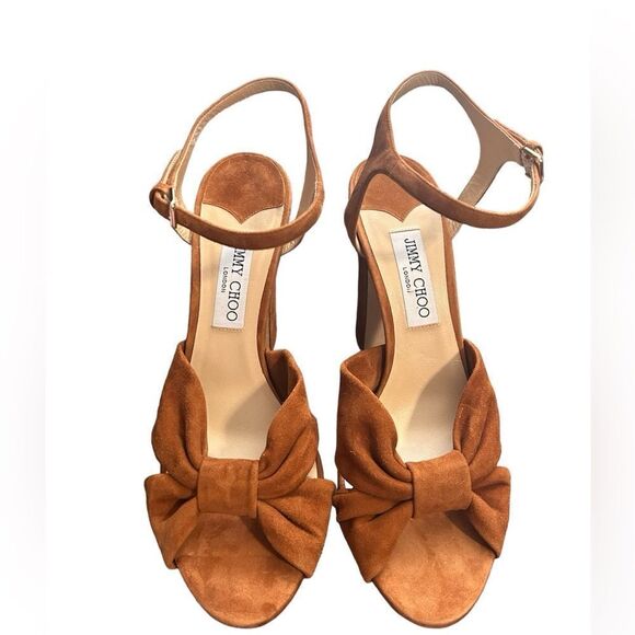 JIMMY CHOO Heloise Suede Ankle-Strap Platform Sandals - Picture 5 of 6